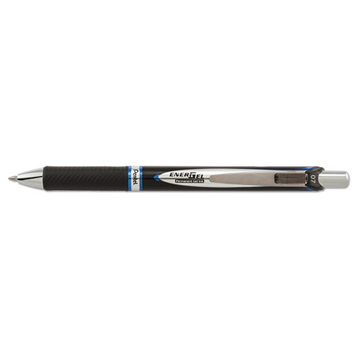 Pentel EnerGel PRO Retractable Gel Pen, Medium 0.7mm, Blue Ink, Black  Barrel, PENBLP77C
