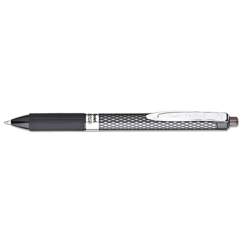 Pentel Oh! Gel Retractable Gel Pen, Medium 0.7mm, Black Ink/Barrel, Dozen