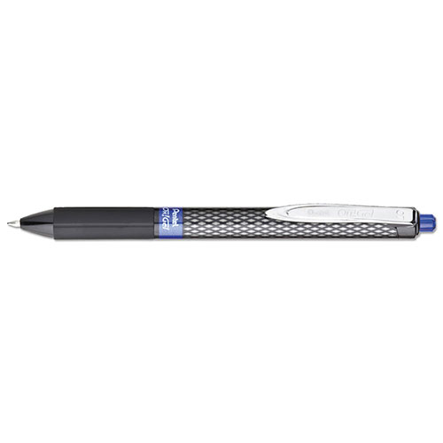 Pentel Oh! Gel Retractable Gel Pen, Medium 0.7mm, Blue Ink, Black Barrel, Dozen