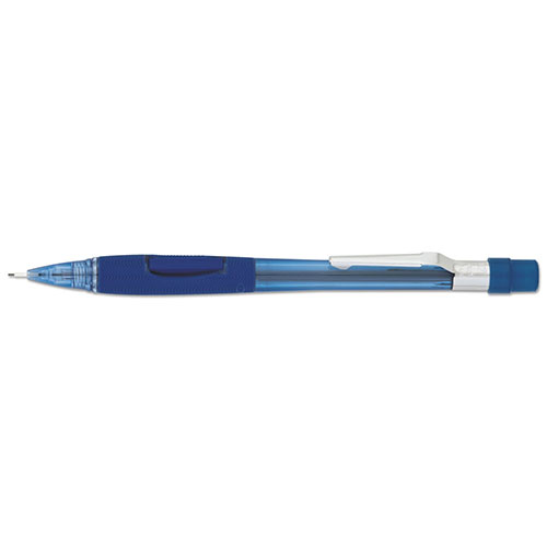 Pentel Quicker Clicker Mechanical Pencil, 0.7 mm, HB (#2.5), Black Lead, Transparent Blue Barrel