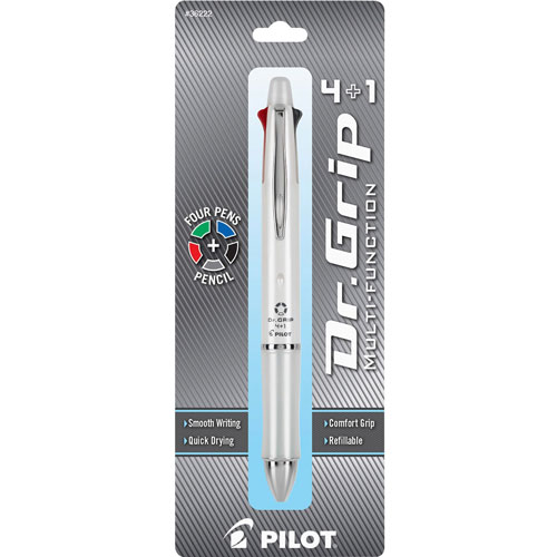 Pilot 4+1 Pen, Dr. Grip, White Barrel, .7mm Pens, .5mm Pencil, AST