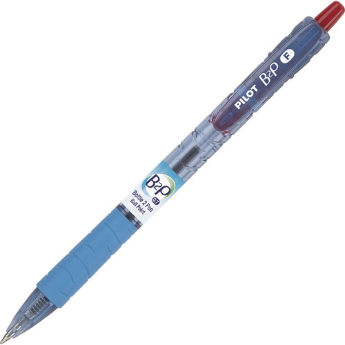 Pilot Ballpoint Pen, Retractable, Rubber Grip, Fine Pt, RD Ink