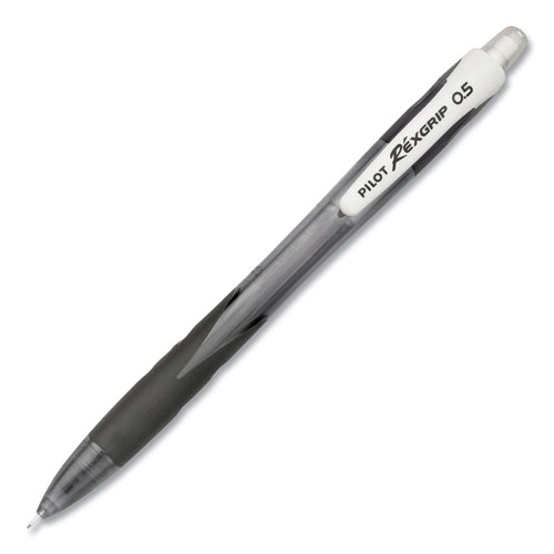 Pilot BeGreen RexGrip Mechanical Pencil, 0.5 mm, HB (#2), Black Lead, Translucent Frost/Black Barrel, Dozen