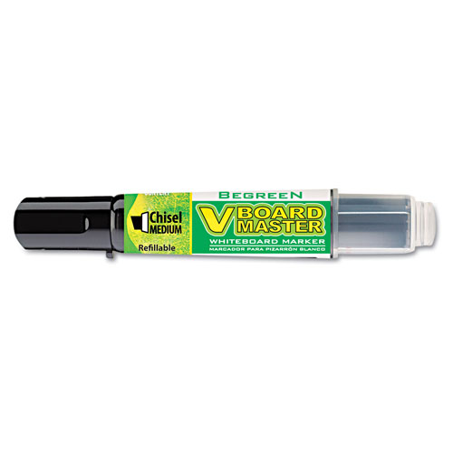Pilot BeGreen V Board Master Dry Erase Marker, Medium Chisel Tip, Black