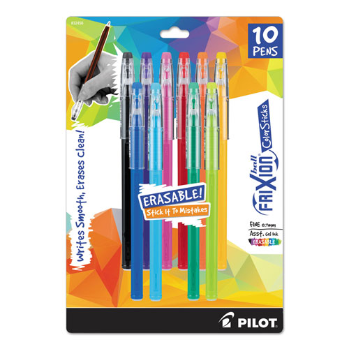 Erasable Gel Ink Stick Pens, Fine Point, 16-Pack, Pilot FriXion ColorSticks