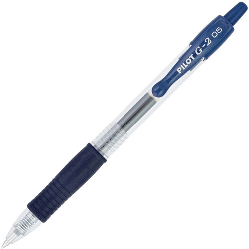 Pilot Pen, Gel, 0.5mm Point, 3/5"Wx3/5"Lx5-3/4"H, 12/DZ, Navy
