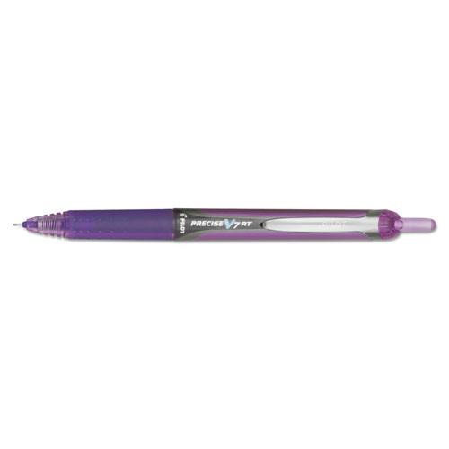 Pilot Precise V7RT Retractable Roller Ball Pen, Fine 0.7mm, Purple Ink, Purple Barrel