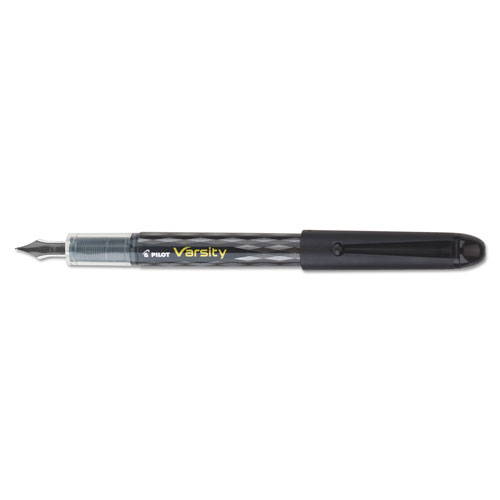 Pilot Varsity Fountain Pen, Medium 1mm, Black Ink, Gray Pattern Wrap Barrel