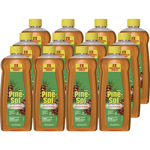 Pine Sol Multi-Surface Cleaner Disinfectant Concentrated, Pine Scent, 14 oz Bottle, 12/Carton