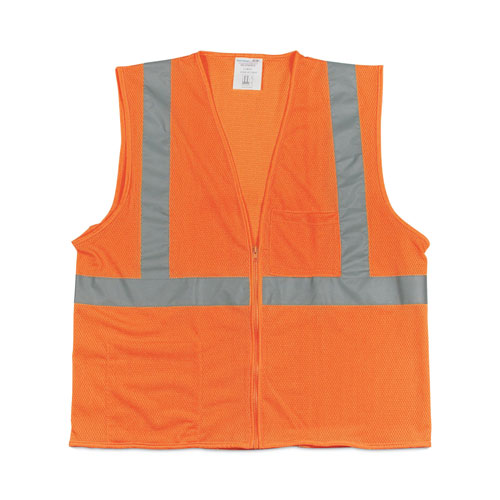 PIP ANSI Class 2 Hook and Loop Safety Vest, 2X-Large, Hi-Viz Orange
