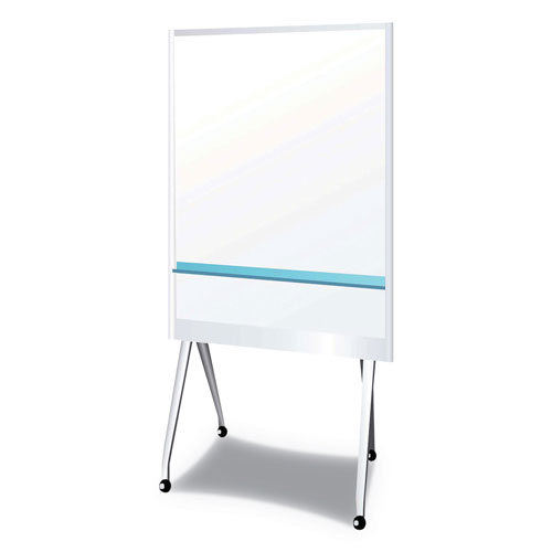 Plus Corporation of America Mobile Partition Board LG, 38 3/10" x 70 4/5", White, Aluminum Frame