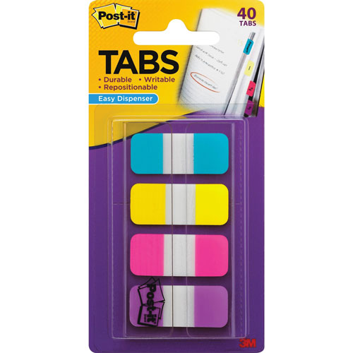 Post-it® Easy Dispenser Assorted Tabs, 5/8", 40/PK, Assorted Primary