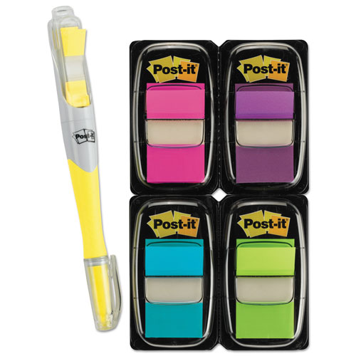 Post-it® Page Flag Value Pack, Assorted Colors, 200 Flags and Highlighter with 50 Flags