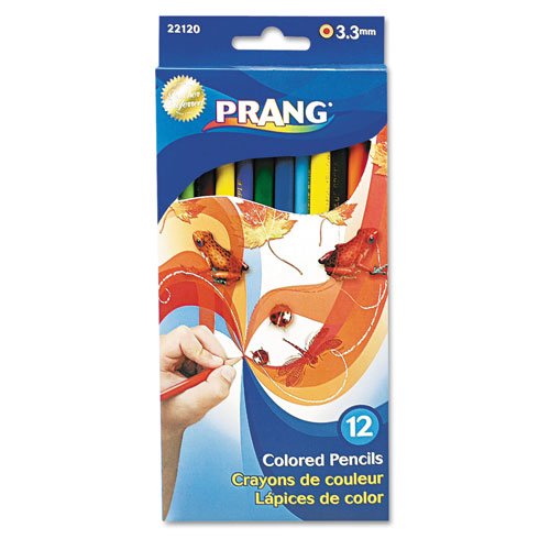 Prang Colored Pencil Sets, 3.3 mm, 2B (#1), Assorted Lead/Barrel Colors, Dozen