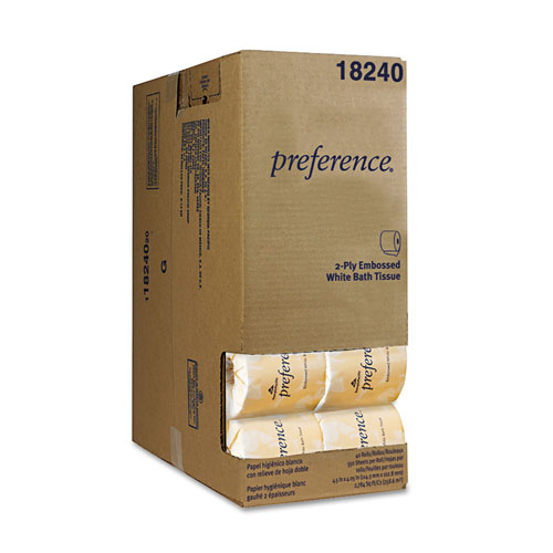 Preference Two-Ply Embossed Bath Tissue, Dispenser Box, 550 Sheets/Roll, 40 Rolls/Carton