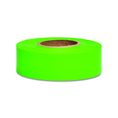 Presco Taffeta Flagging Tape, 1-3/16 in x 150 ft, Flourescent Green
