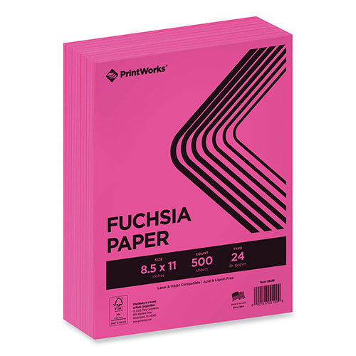 Printworks™ Professional Color Paper, 24 lb Text Weight, 8.5 x 11, Fuchsia, 500/Ream
