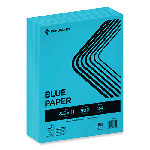 Printworks™ Professional Color Paper, 24 lb Text Weight, 8.5 x 11, Blue, 500/Ream