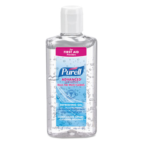 Purell Advanced Hand Sanitizer Refreshing Gel, Clean Scent, 4 oz Flip-Cap Bottle, 24/Carton