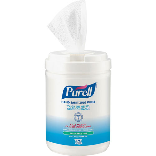 Purell Alcohol Sanitizing Wipes, 175 Wipes, White