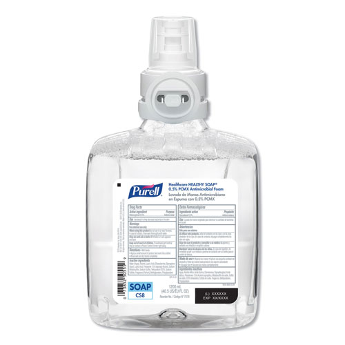 Purell Healthcare HEALTHY SOAP 0.5% PCMX Antimicrobial Foam, For CS8 Dispensers, Light Floral Scent, 1,200 mL, 2/Carton