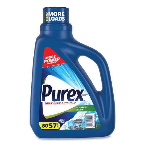 Purex Liquid Laundry Detergent, Mountain Breeze, 75 oz Bottle, 6/Carton