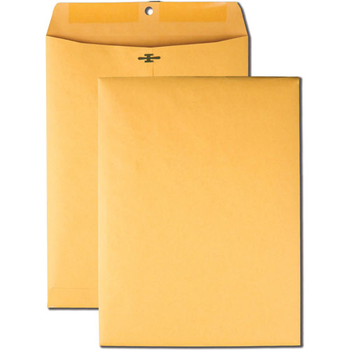 Quality Park Clasp Envelopes, Hi-Bulk, 9" x 12", 100/BX, Kraft