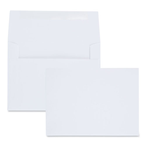 Quality Park Greeting Card/Invitation Envelope, A-6, Square Flap, Gummed Closure, 4.75 x 6.5, White, 100/Box