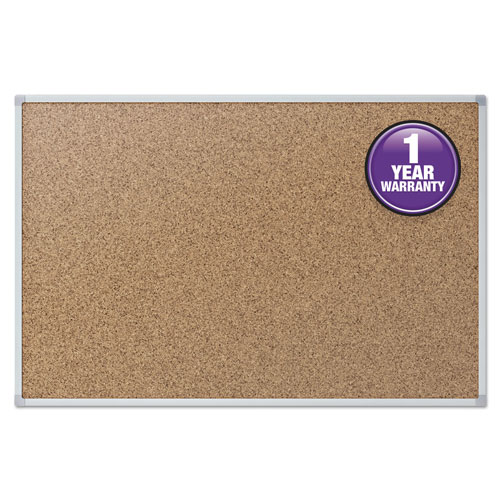 Quartet® Cork Bulletin Board, 24 x 18, Silver Aluminum Frame