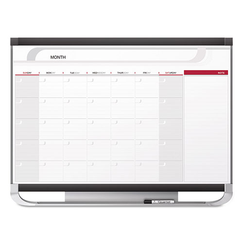 Quartet® Prestige 2 Magnetic Total Erase Monthly Calendar, 48 x 36, Graphite Color Frame