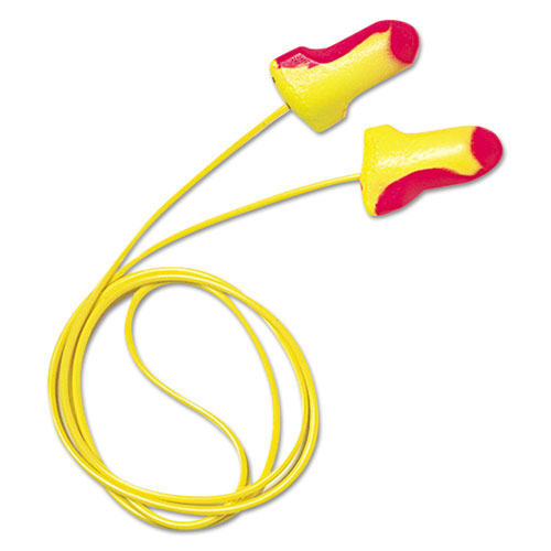 R3 Safety LL-30 Laser Lite Single-Use Earplugs, Corded, 32NRR, Magenta/Yellow, 100 Pairs