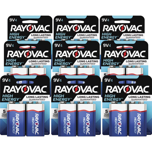 Rayovac Alkaline 9V Batteries, 9PK/CT, Blue/Gray