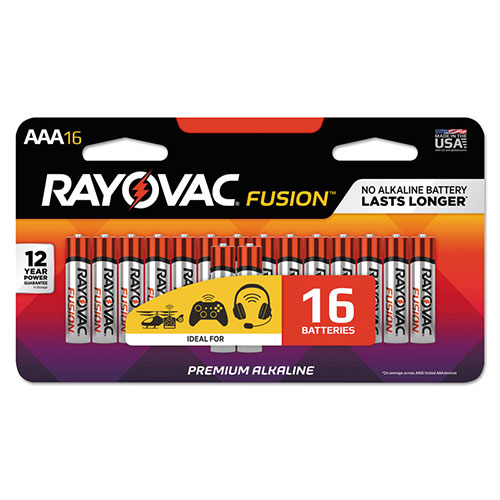 Rayovac Fusion Advanced Alkaline AAA Batteries, 16/Pack