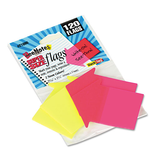 Redi-Tag/B. Thomas Enterprises SeeNotes Transparent-Film Arrow Page Flags, Neon Assorted, 60/Pad, 2 Pads