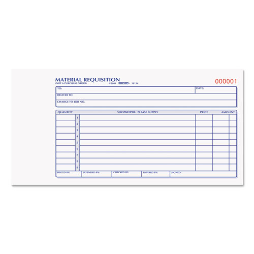 Rediform Material Requisition Book, Two-Part Carbonless, 7.88 x 4.25, 50 Forms Total