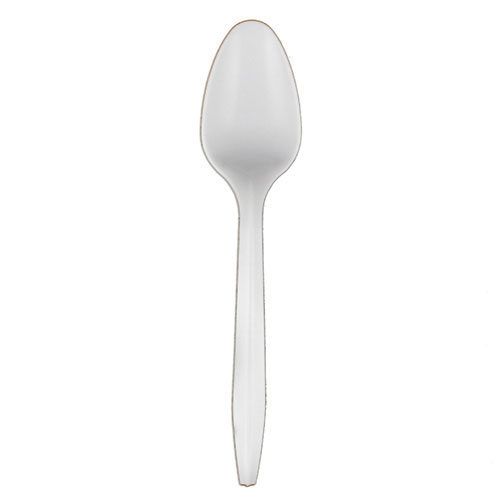 ReStockIt Heavyweight Polystyrene Teaspoon - White, 6.13", 1000 per case
