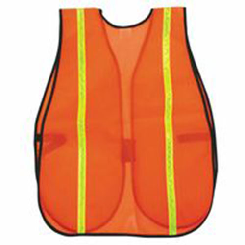 River City Safety Vests, One Size Fits Most, Orange w/Lime Stripe