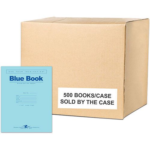 Roaring Spring Paper Blue Examination Book, 6 Sheets, 12 Pages, , 11" x 8 1/2", 0.03" x 8.5" x 11", White Paper, 500/Carton