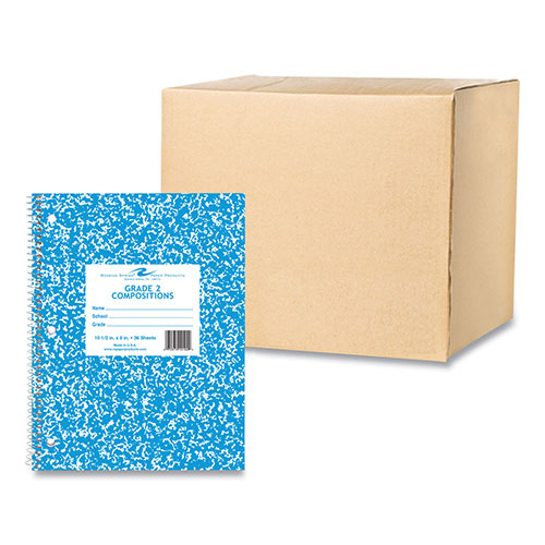 Roaring Spring Paper Wirebound Notebook, Grade 2 Manuscript Format, Blue Marble Cover, (36) 10.5 x 8 Sheets, 48/CT