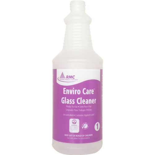 Rochester Midland Glass Cleaner Spray Bottle, 1 Qt, 48/CT, Clear Frosted