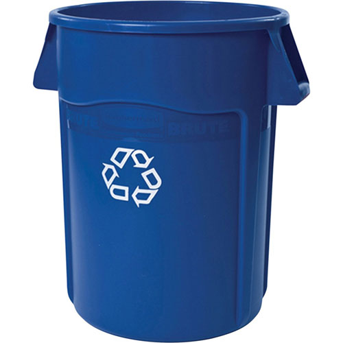 Rubbermaid Brute Recycling Container, Round, 44 gal, Blue