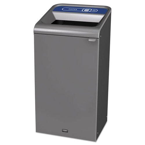 Rubbermaid Configure Indoor Recycling Waste Receptacle, 23 gal, Gray, Paper