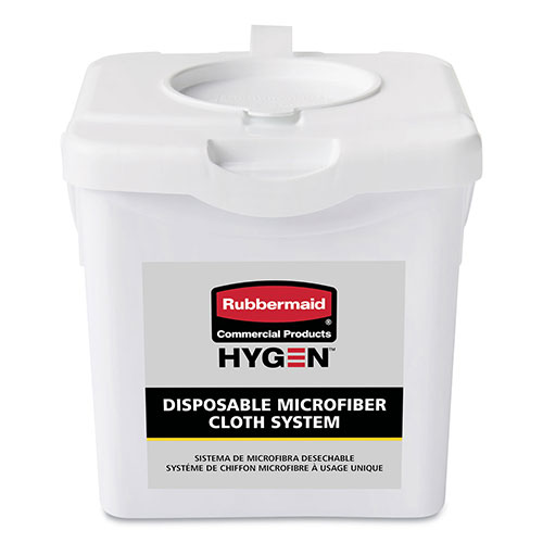 Rubbermaid Disposable Microfiber Charging Bucket, 7.92 x 7.75 x 7.44, White, 4/Carton