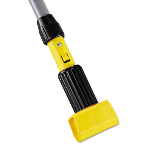 Rubbermaid Gripper Fiberglass Mop Handle, 1 dia x 54, Black/Yellow
