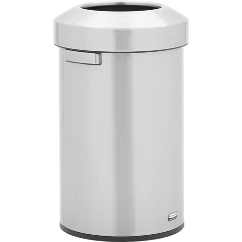 Rubbermaid Refine Waste Container - 16 gal Capacity, Round - Ergonomic Handle, Non-skid, Fingerprint Resistant, Durable - 26.3", x 15.9" Width - Metal - Stainless Steel - 1 Each
