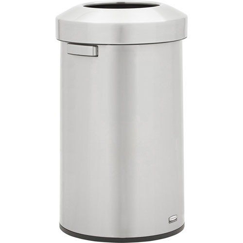 Rubbermaid Refine Waste Container - 23 gal Capacity, Round - Ergonomic Handle, Non-skid, Fingerprint Resistant, Durable - 29.6", x 17.7" Width - Metal - Stainless Steel - 1 Each