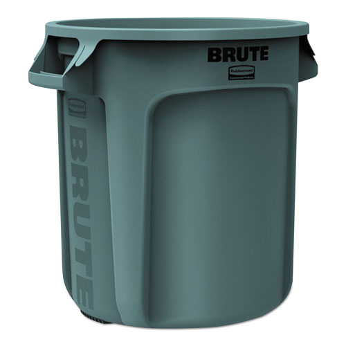 Rubbermaid Round Brute Container, Plastic, 10 gal, Gray