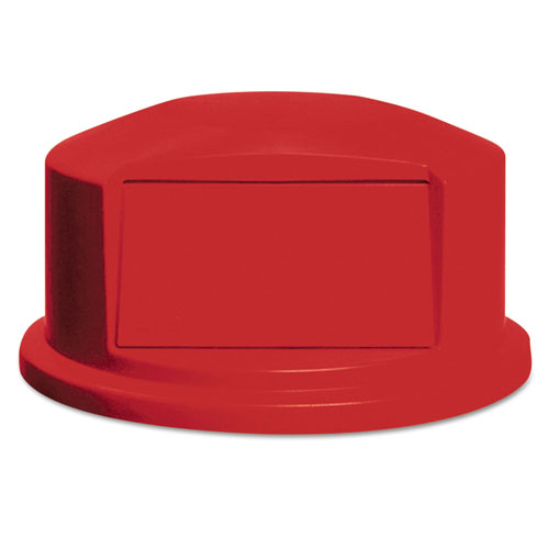 Rubbermaid Round BRUTE Dome Top with Push Door, 24.81w x 12.63h, Red