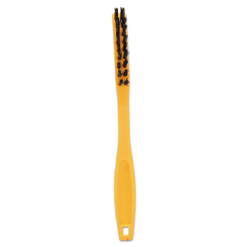 Rubbermaid Synthetic-Fill Tile & Grout Brush, 8 1/2" Long, Yellow Plastic Handle