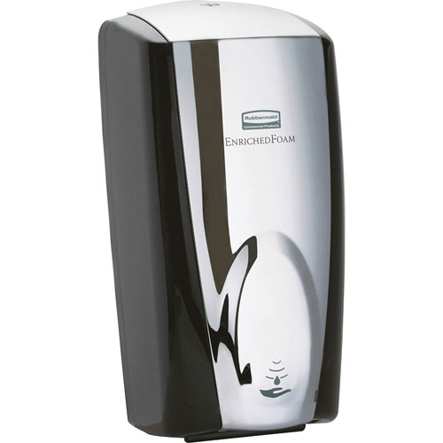 Rubbermaid Touchless Foam Soap Dispenser, 10/CT, Black/Chrome
